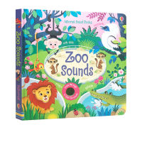 Original English Usborne sound books zoo sounds zoo sound book childrens English Enlightenment cognitive word story picture book touch perception hole book