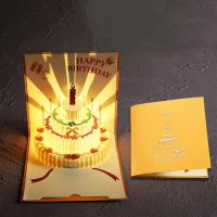 3D Birthday Cake Happy Birthday Card Music Light Greeting Card with PopUp Birthday Cake Colourful Happy Birthday Cards