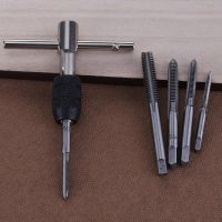 6 Buah/Set T-handle Reversibel Tunggal Tekan Kunci Chuck Penyadapan Alat Threading Tangan Sekrup Benang Metrik Plug Tekan Set Alat DIY