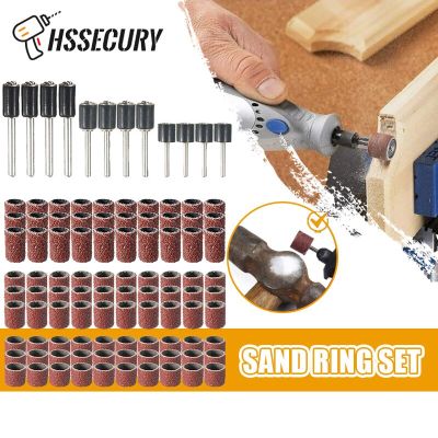 Dremel Sanding Drums Kit Sand Band 1/2 1/4 3/8 Inch Sand Mandrels Drum 120 Grit for Woodworking Nail Drill Rotary Abrasive Tools Cleaning Tools