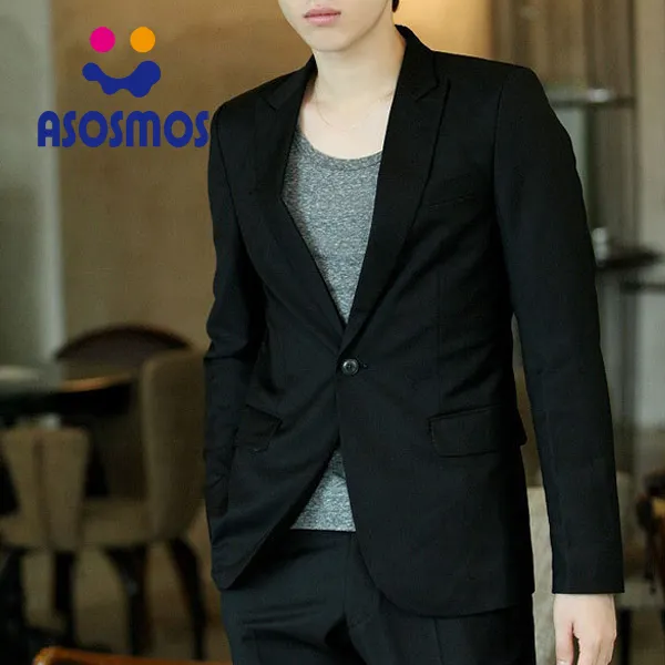 asm-blazer-coatเสื้อสูททรงสลิมเกาหลีสไตล์ลำลองสีดำธุรกิจรายวันแจ็คเก็ต