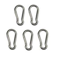 （AT）5PCS Sliver Carabiner SpringHook คลิป3045มม. 6มม. 7มม. 8มม. Rigging ฮาร์ดแวร์ปีนเขา CarabinerHook