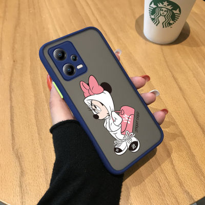 เคสโทรศัพท์สำหรับ Xiaomi Redmi Note 12 5G Xiaomi Poco X5 5G มีน้ำค้างแข็งโปร่งใสรูปหนูการ์ตูนน่ารักแฟชั่นเคสโทรศัพท์มือถือกันกระแทกมีกล้องคลุมทั้งหมด