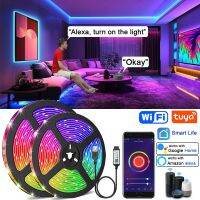 {Best-selling party decoration}  Led สมาร์ท Wifi หลอดแผงไฟ RGB 5050เทป Led Tuya สมาร์ทไลฟ์แอปควบคุมการทำงานกับ Alexa Google Home สำหรับตกแต่งห้องจัดปาร์ตี้