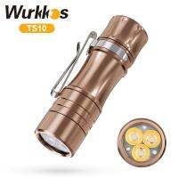 Wurkkos ทองแดงรุ่นลิมิเต็ดอิดิชั่น TS10ไฟฉาย EDC 14500ขนาดเล็กที่ทรงพลังไฟ LED 3*90 CRI และออโต้สีสัน Aux 1400LM ไฟฉายกระเป๋า Anduril 2.0