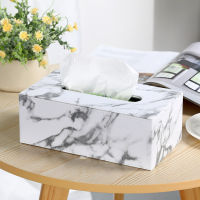 Nordic Marbling Leather Tissue Boxs Living Room Bedroom Desktop Tissue Holder Bathroom Draw Paper Storage Box Home Decoration