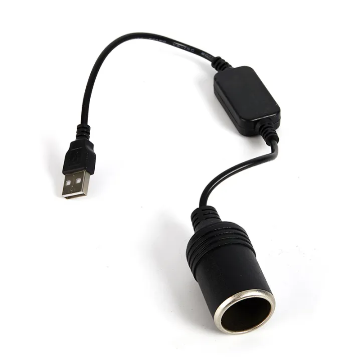 Car Cigarette Lighter Socket Female Power Cord Converter Wired Usb Port 