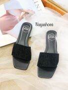 DÉP NAGASHOES MŨI VUÔNG QUAI NGANG VẢI BỐ 1P NAD77