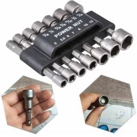 14Pcs Power Nut Driver Hex Shank Drill Bit Adapter Socket Wrench Screw Tool 1/4 12mm Magnetic Adapter Shank Screw Drill