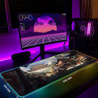 ขนาดใหญ่ LED โต๊ะเสื่อ XXL RGB คอมพิวเตอร์ M Ousepad ญี่ปุ่น Secenry 90x40เซนติเมตรแสงไฟแป้นพิมพ์เสื่อตาราง Pad Gamer ส่องสว่าง Mousepads