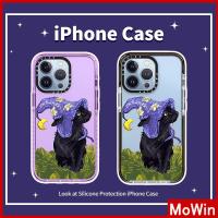 ❡✜◈ Mowin - เข้ากันได้สำหรับ เคสไอโฟน เคสไอโฟน11 สำหรับ iPhone 14 Pro Max เคส iPhone หนาเคส TPU อ่อนเคสใสกันกระแทกแมวผีสีม่วง เข้ากันได้ สำหรับ iPhone 13 Pro Max 12 Pro Max 11 Pro Max 7Plus 6sPlus XR XS MAX