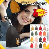 CHONGXI 2PCS สำหรับปกป้องกุญแจ สีดำสี สีเหลืองสีขาว การออกแบบใหม่ เคสกุญแจรถแบบดึงออกได้ จุได้มาก ปลอกกุญแจแบบดึงออก หนังพียู