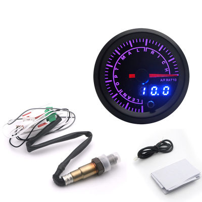 52มม. 7สี LED รถ Auto Air การใช้ Ratio Gauge แคบ O2เซนเซอร์ออกซิเจนรถ Gauge Fit สำหรับ12V รถ OEM: 0258006028