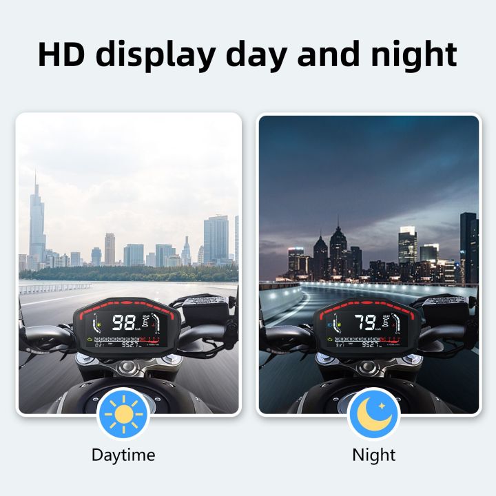 แผงหน้าปัดดิจิตอลสำหรับรถจักรยานยนต์แผงหน้าปัดจอแอลซีดีอุปกรณ์เครื่องวัดความเร็ว-lcd-led-อเนกประสงค์แผงหน้าปัดมอเตอร์4สูบ