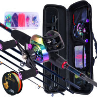 Retcmall6 1.8M-2.4M Spinning Casting Fishing Full Kit 5ส่วนคาร์บอนไฟเบอร์ Ultra-Light Rod พร้อมอัพเกรด7.2:1ความเร็วสูงอัตราทดเกียร์ Baitcasting รีลหรือ13 + 1BB ปั่นรอกตกปลาชุดเต็มชุด C Arrier กระเป๋า