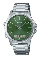 นาฬิกาข้อมือผู้ชายคาสิโอ Casio Standard Silver สายแสตนเลสสีเงิน หน้าปัดน้ำเงิน รุ่น MTP-VC01D-3EUDF, MTP-VC01D-3E, MTP-VC01D