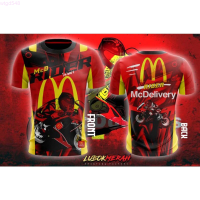 2023 NEW (สต็อกเพียงพอ) shirt mcdelivery t T SHIRT rider (mcd) 3d t size S-5XL coolคุณภาพสูง size:S-5XL