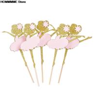 10PCS Gold Glitter สาวเต้นรำ Ballerina Cupcake Toppers เค้ก Picks สำหรับงานแต่งงานเจ้าสาววันเกิดตกแต่ง-zakua