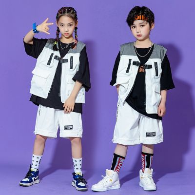 [COD] Childrens street dance suit boys hip-hop tooling costumes summer girls models catwalk fashion