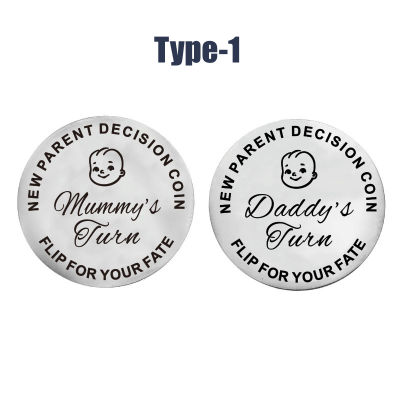 New Baby Gift for Parent Mom Daddy Decision Coin for Pregnancy Mother for First Time Moms Dads to Be Christmas Gift Double-Sided