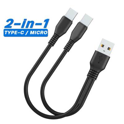 ANMONE 2 in 1 USB Type C Micro USB C Splitter Cable Charging For Two USB C Devices Charger Cord For 2 Micro Mobile Phone Charge Wall Chargers