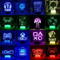 3D LED Gaming Setup RGB Lamp USB Powered Gaming Room Childrens Lamp Bedroom Night Lights LED Table Lamp Indoor Lighting Gifts Night Lights