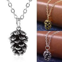 Creative Pinecone Plant Pendant Necklace Women Gold Silver Color Pendants Necklaces Charms Personality Acorn Pinecones Jewelry