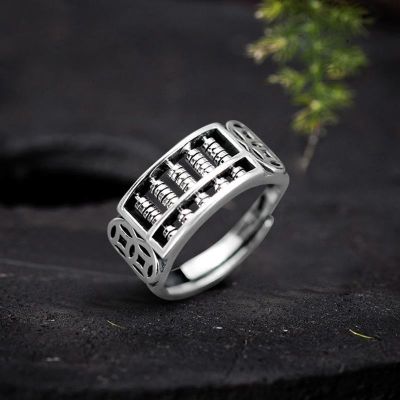 ✼卐◘  925 lucky bonanza abacus beads ring and strong personality open transport act the role ofing is tasted