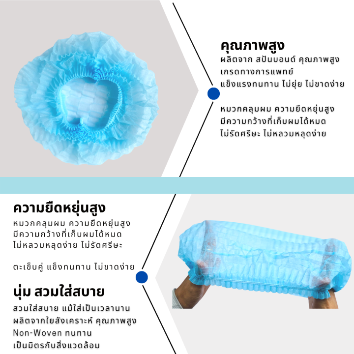 หมวกคลุมผม-หมวกตัวหนอน-tpp-medical-cap-21นิ้ว-แบบแพค50-10ชิ้น-สะอาด-สวมใส่สบาย-งานไทยคุณภาพสูง-เกรดการแพทย์-หมวกเชฟคลุมผม-หมวกใยสังเคราะห์