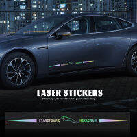 1/2Pcs รถเลเซอร์สะท้อนแสงไวนิลด้านหน้ากระจกด้านหลังสติกเกอร์รูปลอกสำหรับ Jaguar XF XJ F-Type E-Type F-Pace E-Pace X-Type