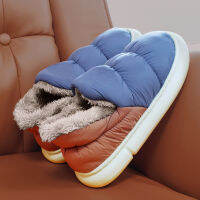 WinterWarm Plush รองเท้าสำหรับชายหญิงกลางแจ้งแบนรองเท้าสบายๆผู้ชาย Comfort Slip-On กันน้ำฤดูหนาวรองเท้าแม่ลูก Snowboots