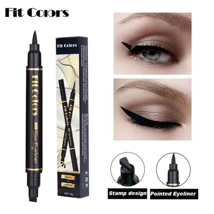 Fit Colors 2 In 1 Double Headed Stamp Seal Eyeliner Pen Liquid Eyeliner