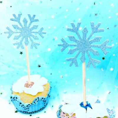 【✲High Quality✲】 yixiao4564 เกล็ดหิมะแวววาวแวววาวสีฟ้า: ยอดเค้ก20ชิ้นของตกแต่งปาร์ตี้วันเกิดเมอร์รี่ดอกไม้แช่แข็งหิมะแช่แข็งฤดูหนาว