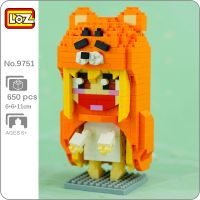 LOZ 9751 Hamster Mouse Cosplay Girl Animal Cloak Pet Doll Model DIY Mini Diamond Blocks Bricks Building Toy for Children no Box