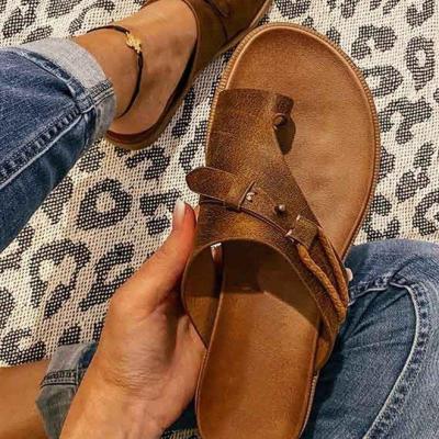 Independent low stand bigger sizes 2023 summer new slippers female leisure with Europe and the United States clip toe fashion female sandals for womens shoes