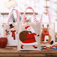Tote Bag Packaging Handbag Linen Gifts Bag GiftsHandbag Snowman Handbag Merry Christmas Bag Santa Claus Handbag