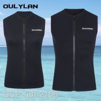 2023☍มีดโกนสำหรับผู้ชายเสื้อกันแดดแขนกุดเสื้อกั๊กแจ็คเก็ต Baju Menyelam Neoprene 3มม. สำหรับดำน้ำเล่นเซิร์ฟน้ำเย็นกันแดดชุดดำน้ำแบบอุ่น