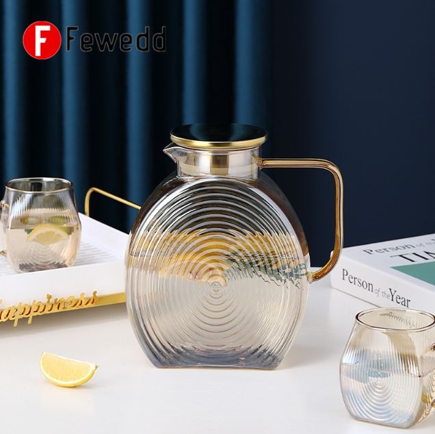 Glass Pitcher with Lid and Spout, Glass Water Pitcher for Fridge, Glass  Carafe for Iced Tea, Hot/Cold Water, Coffee, Juice, Lemonade