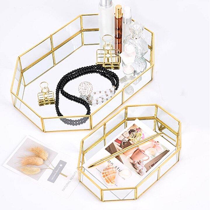 golden-mirror-tray-cosmetic-container-jewelry-organizer-case-bathroom-storage-lipstick-necklace-desktop-pantry-organizer-cake