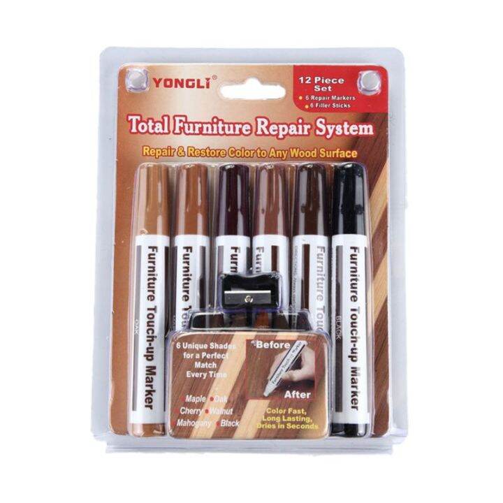 Furniture color repair pen, 13 sets. Rendering repair wax sticks to