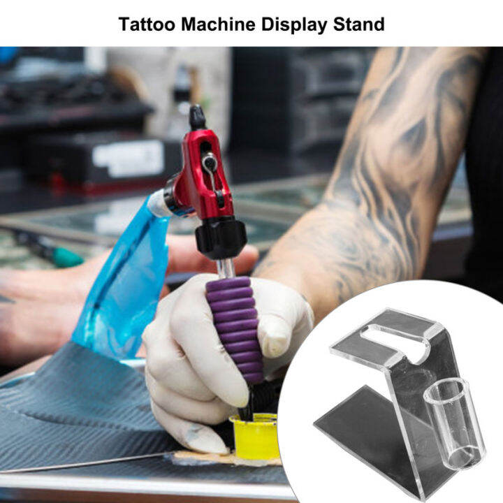 Professional Tattoo Machine Holder Stand Transparent Acrylic Tattoo