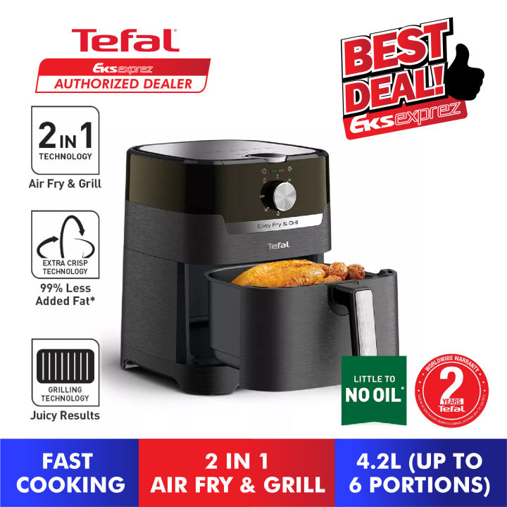 Tefal Easy Fry & Grill 2-in-1 (4.2L) EY5018 Air Fryer / EY501827 | Lazada