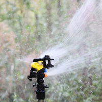 Garden Irrigation Double Outlet Rocker Nozzle 360 Degrees Rotary Jet Sprinklers 12 34" Thread Plastic Spike Inserting Ground