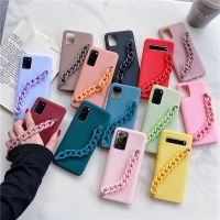 [HOT 2023] สร้อยข้อมือสายรัดข้อมือซิลิโคนสำหรับ Samsung Galaxy S20 FE S10 S10E Lite S9 S8 Plus S7 S6 Edge Soft Tpu ปกหลัง