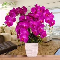 USNOW 11 Head Artificial Flower Office Butterfly Orchid Fake Flowers Bouquet Silk Wedding 110cm Phalaenopsis Decoration Home DecorMulticolor