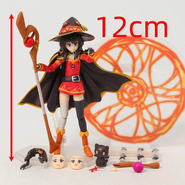 ชุดของขวัญของเล่นแบบจำลองตุ๊กตาขยับแขนขาได้-figma-407-konosuba-megumin-รูปตุ๊กตา