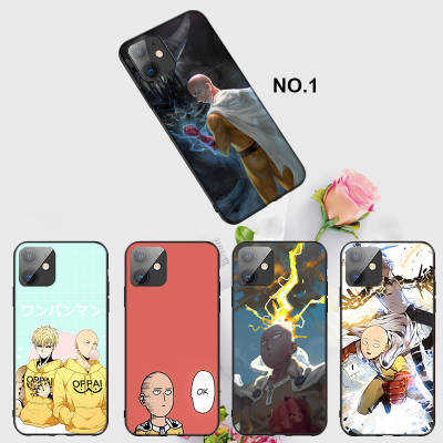 Casing หรับ iPhone 11 12 Mini X Xs XR Pro Max 6+ 6s+ 7+ 8+ 6 7 8 Plus 5 5s SE 2020 EL90 One Punch Man Anime Pattern Phone เคสโทรศัพท์ อ่อนนุ่ม TPU Black ปก