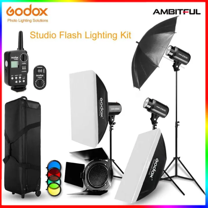 Godox Strobe Studio Flash Light Kit 900W Photographic Lighting Strobes