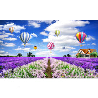 Lavender Hot Air Balloon Full SquareRound Stones Flower 5D Diamond Painting Diamond Embroidery Cross Stitch Dimond Needlework