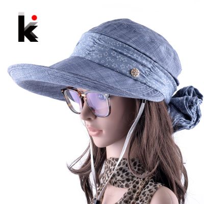 Sun Hats With Face Neck Protection For Women Sombreros Mujer Verano Wide Brim Summer Visor Caps Outdoors Anti-UV Chapeu Feminino